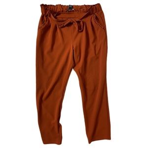 High Bag Waist w/ Tie Ankle cut dress pants